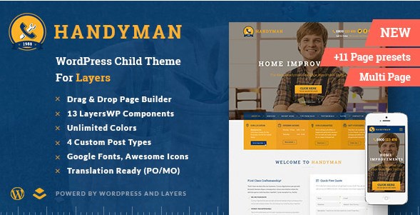 Handyman - Craftsman Business WordPress Theme