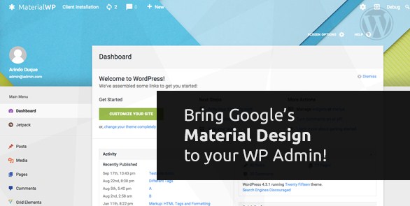 Material WP - Material Design Dashboard Theme